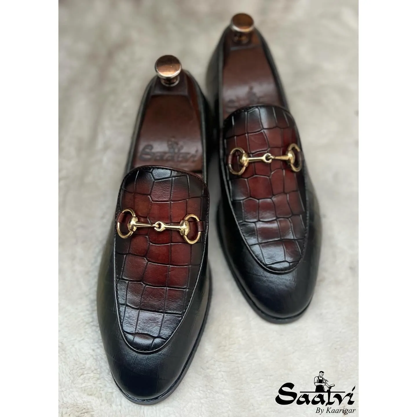 Horsebit Loafers Hand Patina Green
