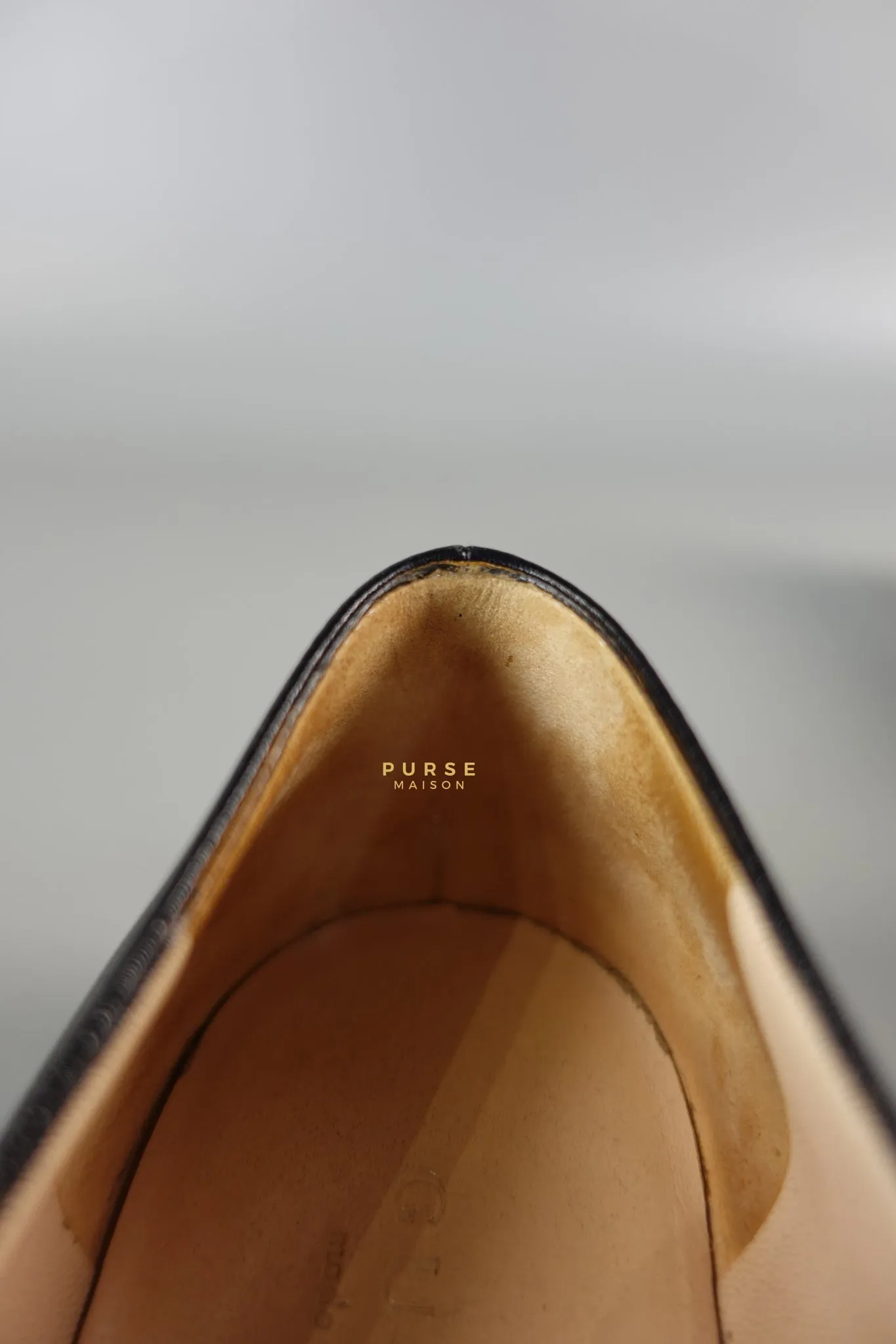 Horsebit Toe Leather Black Loafers Size 36.5 EU (22.5cm)