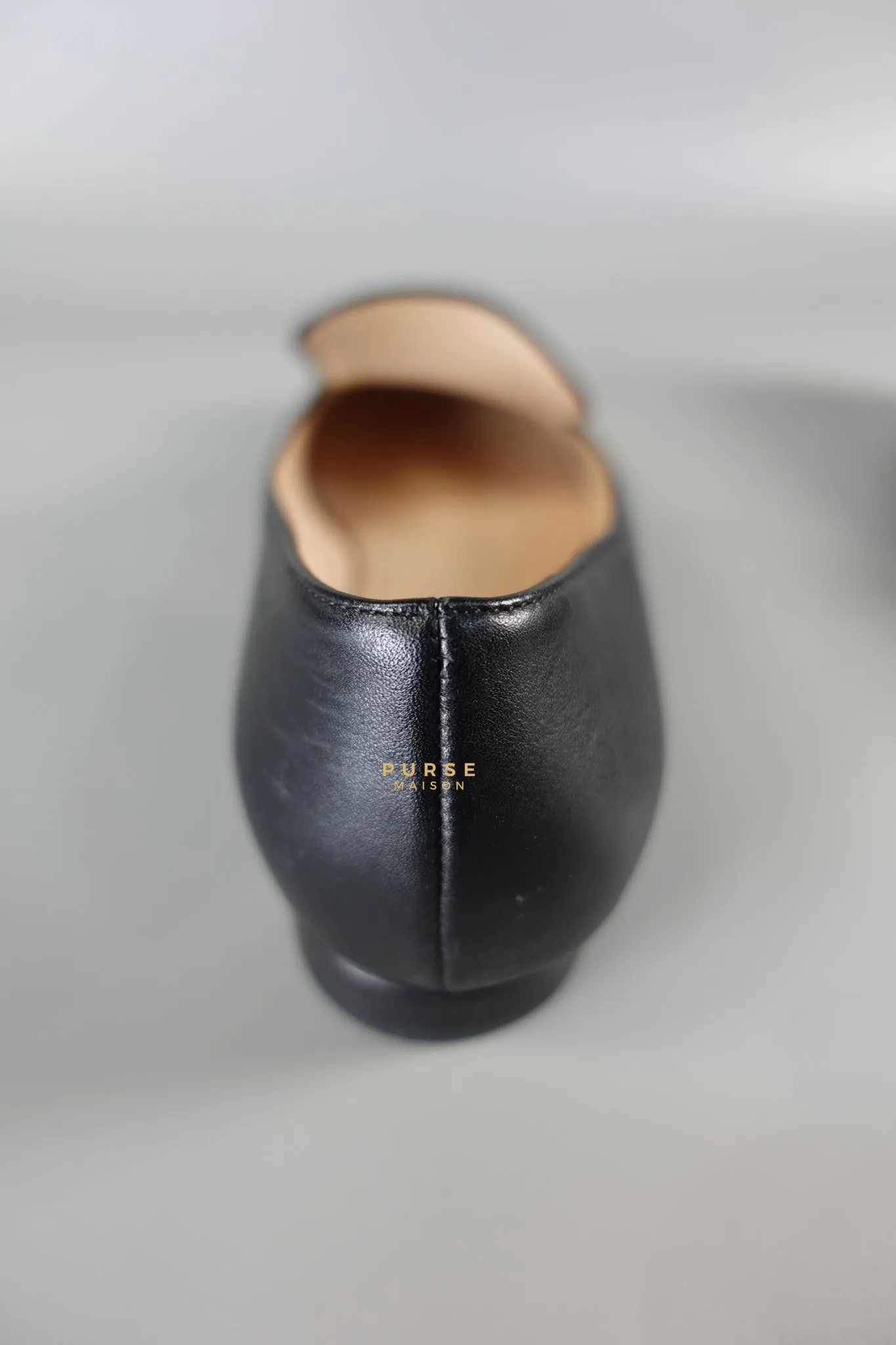 Horsebit Toe Leather Black Loafers Size 36.5 EU (22.5cm)