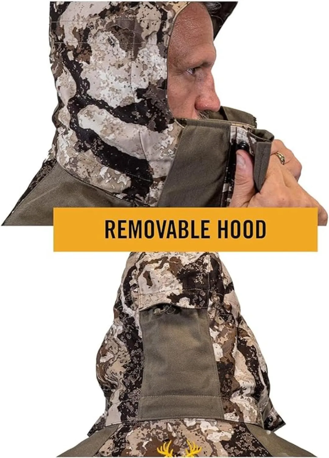HOT SHOT Men’s 3-in-1 Insulated Camo Hunting Parka, Waterproof Jacket, Versatile Camouflage Hunting Clothes for Men