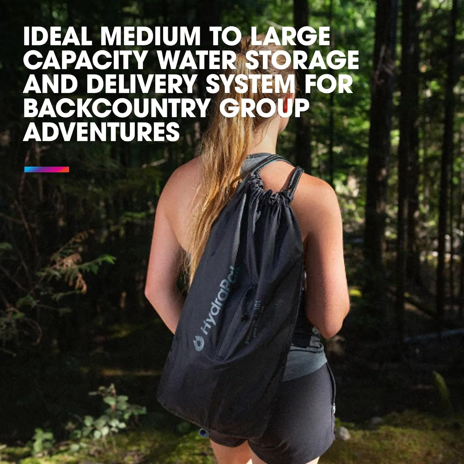 Hydrapak Pioneer - Collapsible Water Storage and Dispensing System (6L or 10L) - BPA & PVC Free Camping Hydration Bladder/Reservoir and Sleeve, Black
