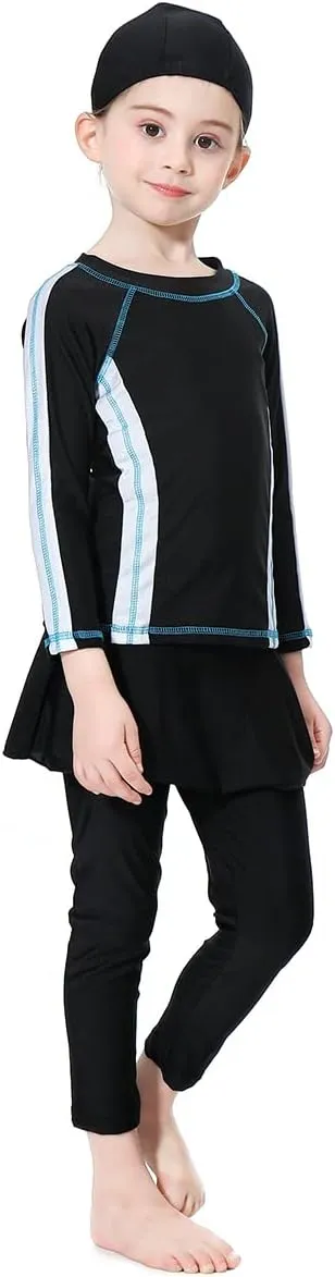IBTOM CASTLE Kids Girls Modest Swimwear Swimsuit Burkini Long Sleeves Shirts Pants Hijab Islamic Muslim ​Bathing Suit
