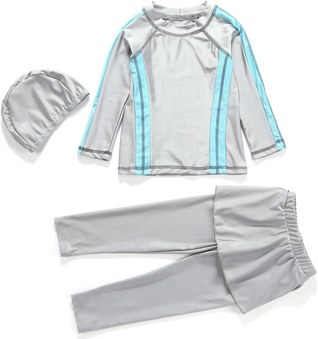 IBTOM CASTLE Kids Girls Modest Swimwear Swimsuit Burkini Long Sleeves Shirts Pants Hijab Islamic Muslim ​Bathing Suit