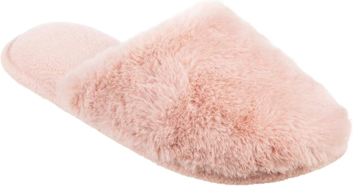 isotoner Womens Faux Fur Laurel Clog Slippers
