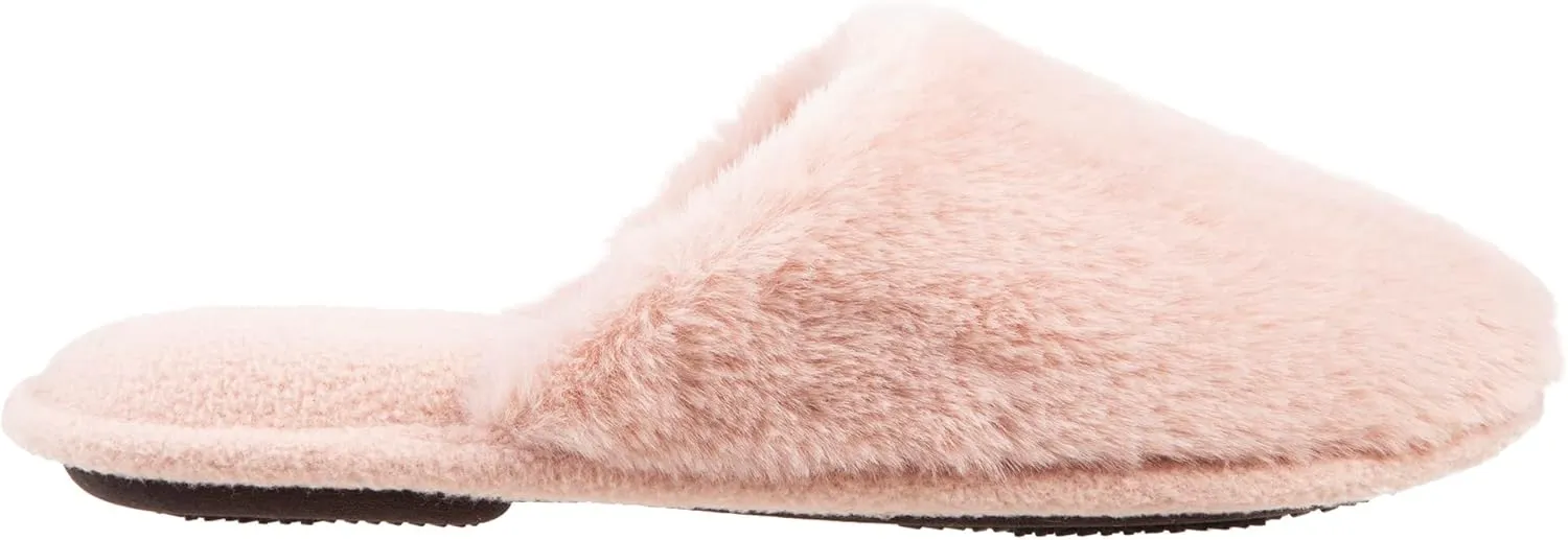 isotoner Womens Faux Fur Laurel Clog Slippers