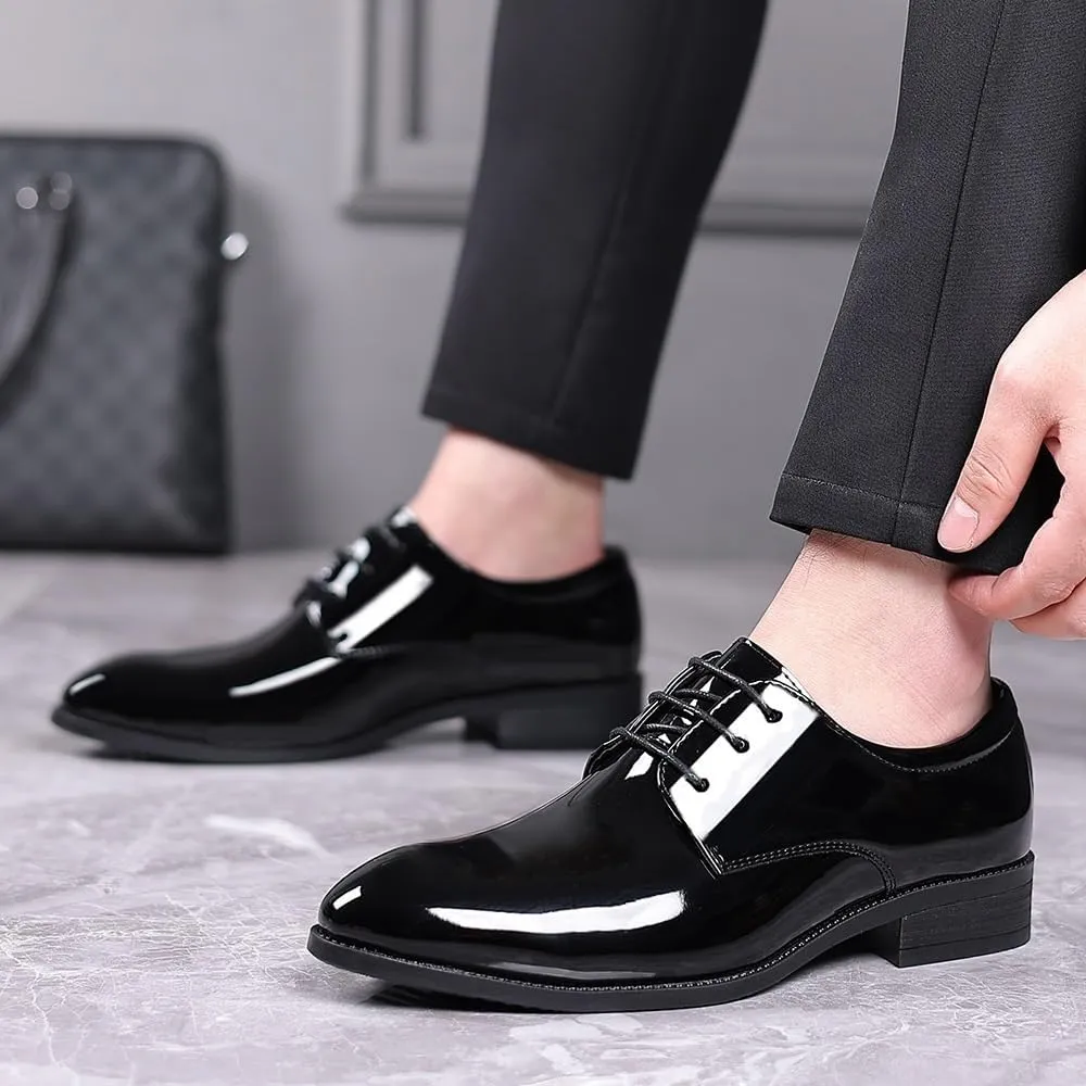 Italian Oxford Shoes for Men Luxury Patent Leather Wedding Shoes Pointed Toe Dress Shoes Classic Luxury Fashion Groom Shoes