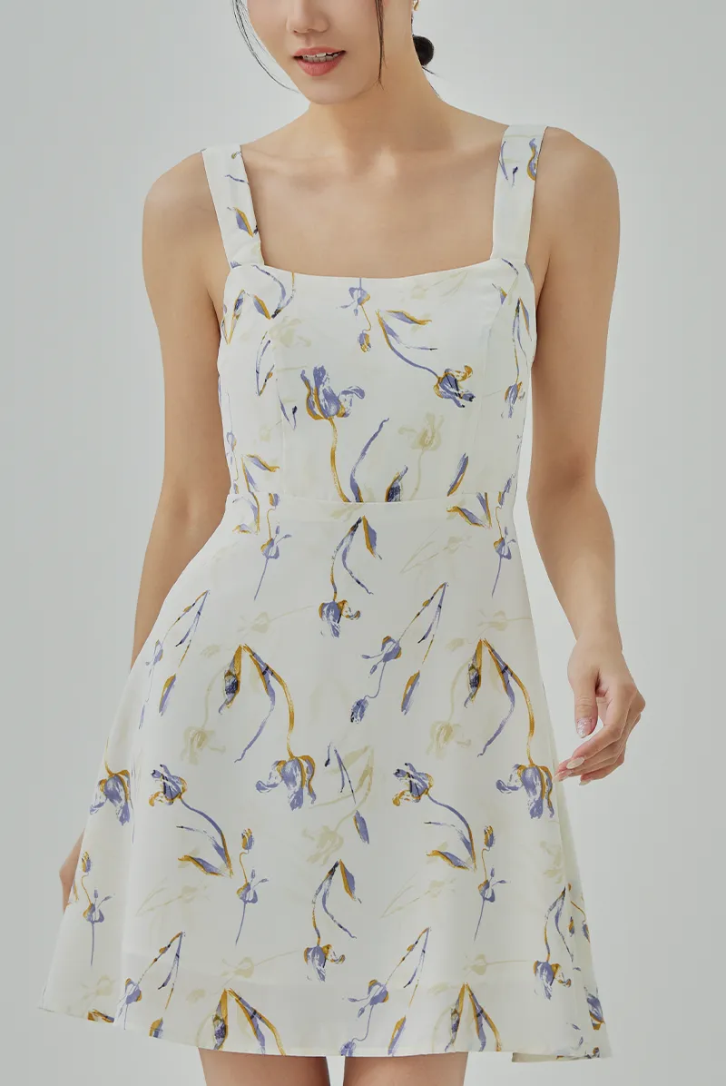 Ivie Floral Printed A-Line Dress