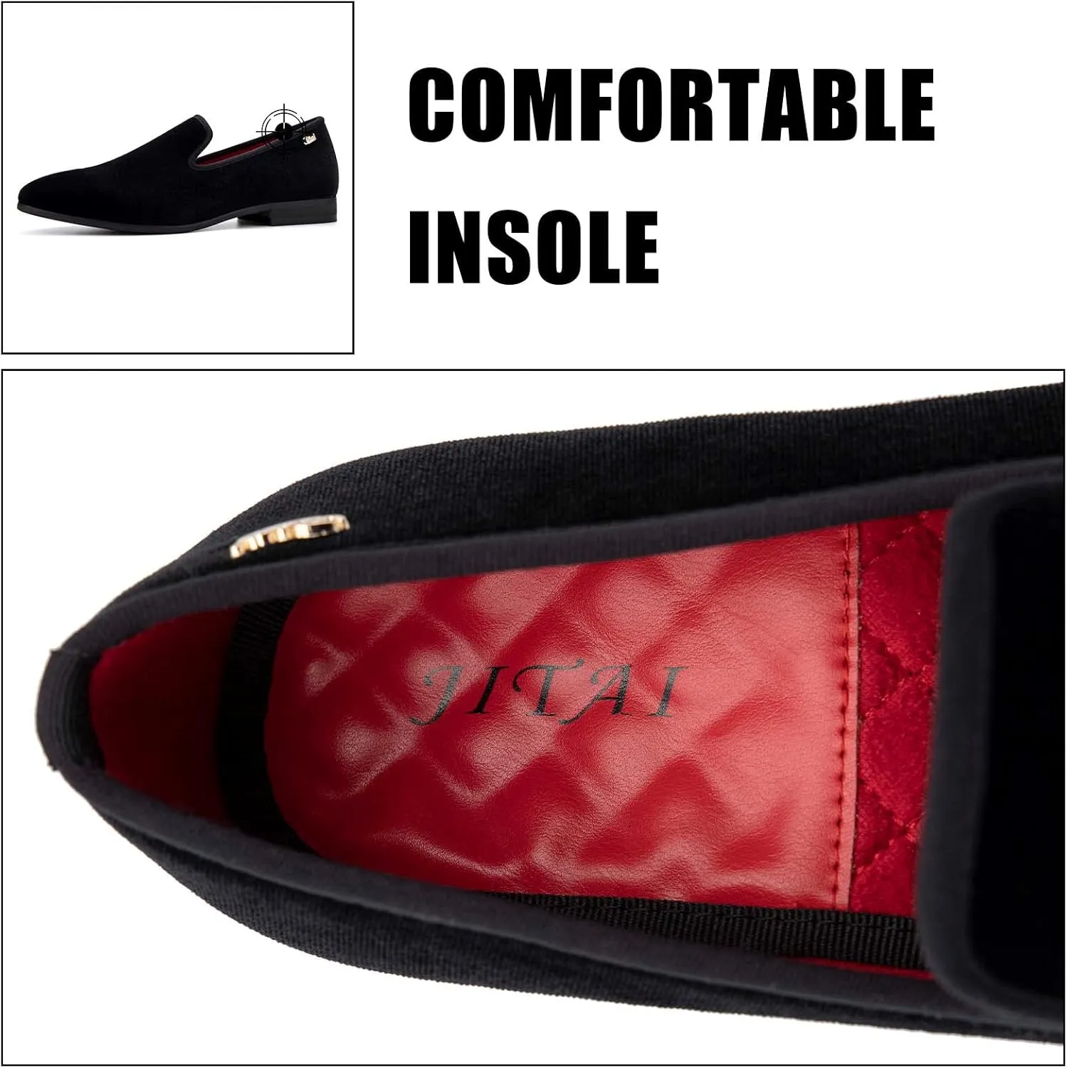 JITAI Men Loafers Slip-On Shoes for Men Fashion Dress Shoes Tuxedo Shoes