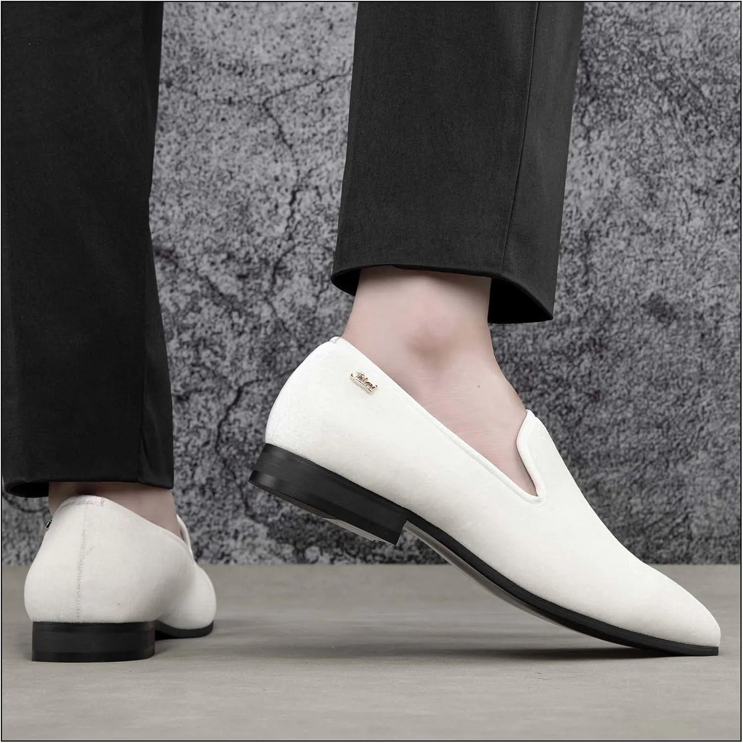 JITAI Men Loafers Slip-On Shoes for Men Fashion Dress Shoes Tuxedo Shoes