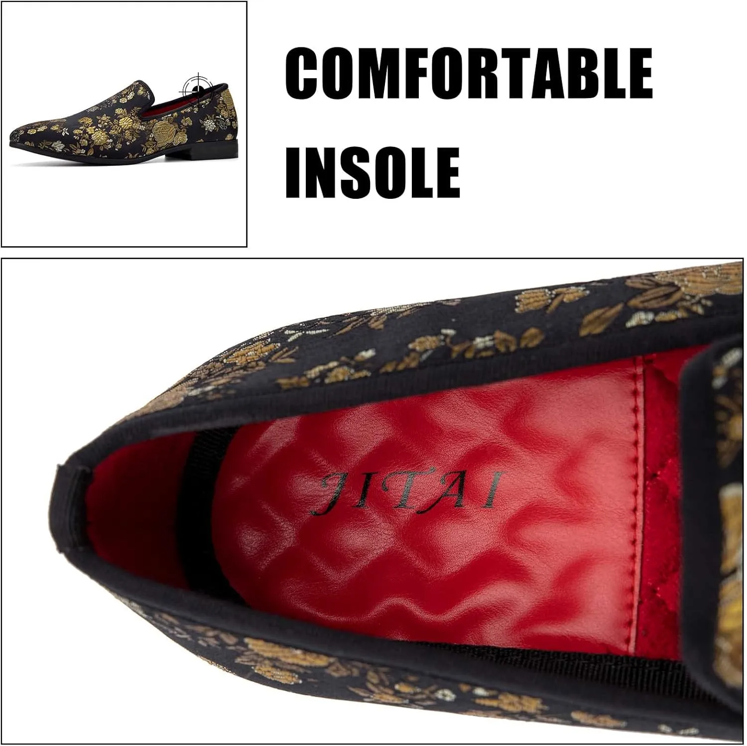 JITAI Men Loafers Slip-On Shoes for Men Fashion Dress Shoes Tuxedo Shoes
