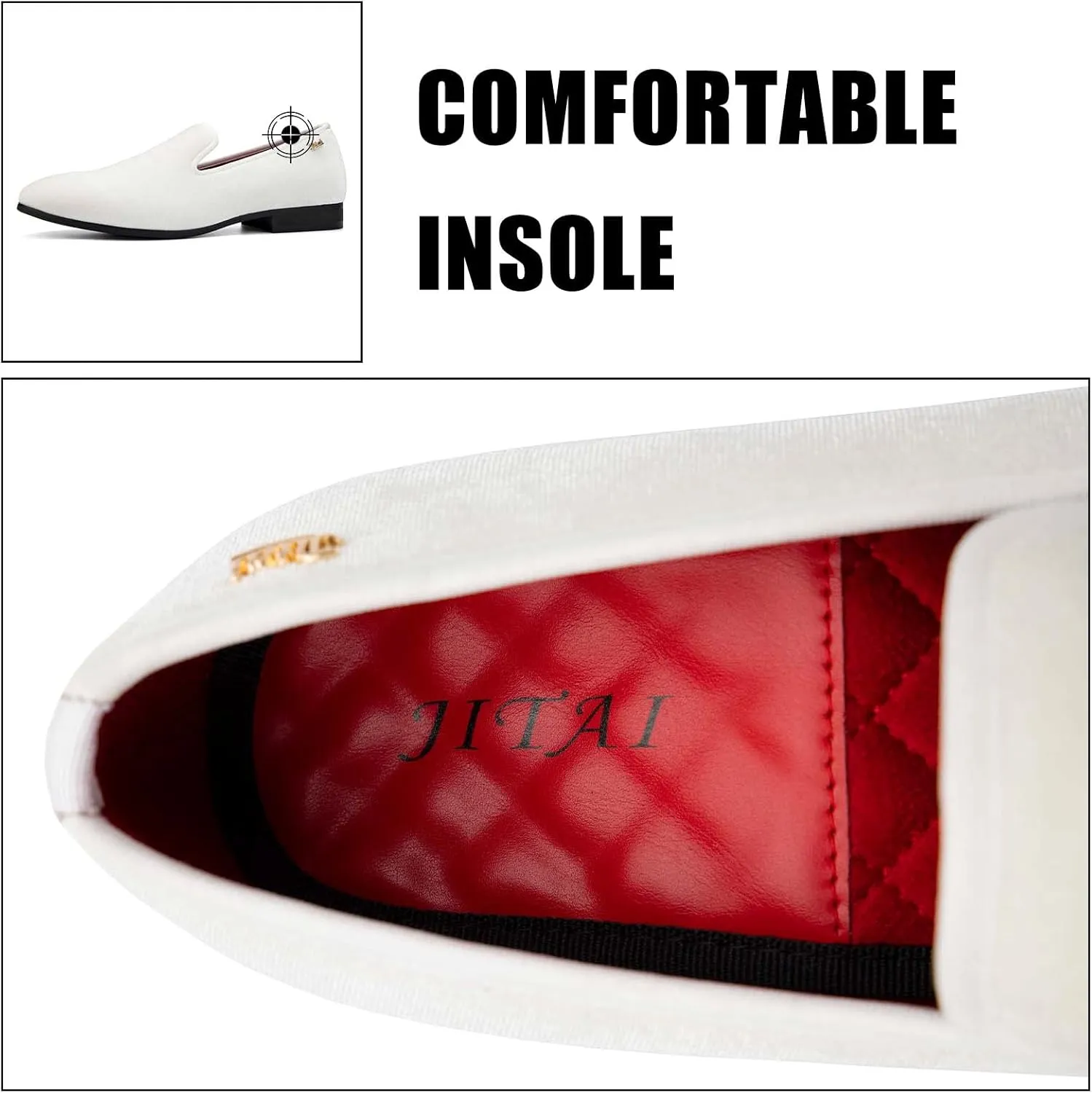JITAI Men Loafers Slip-On Shoes for Men Fashion Dress Shoes Tuxedo Shoes