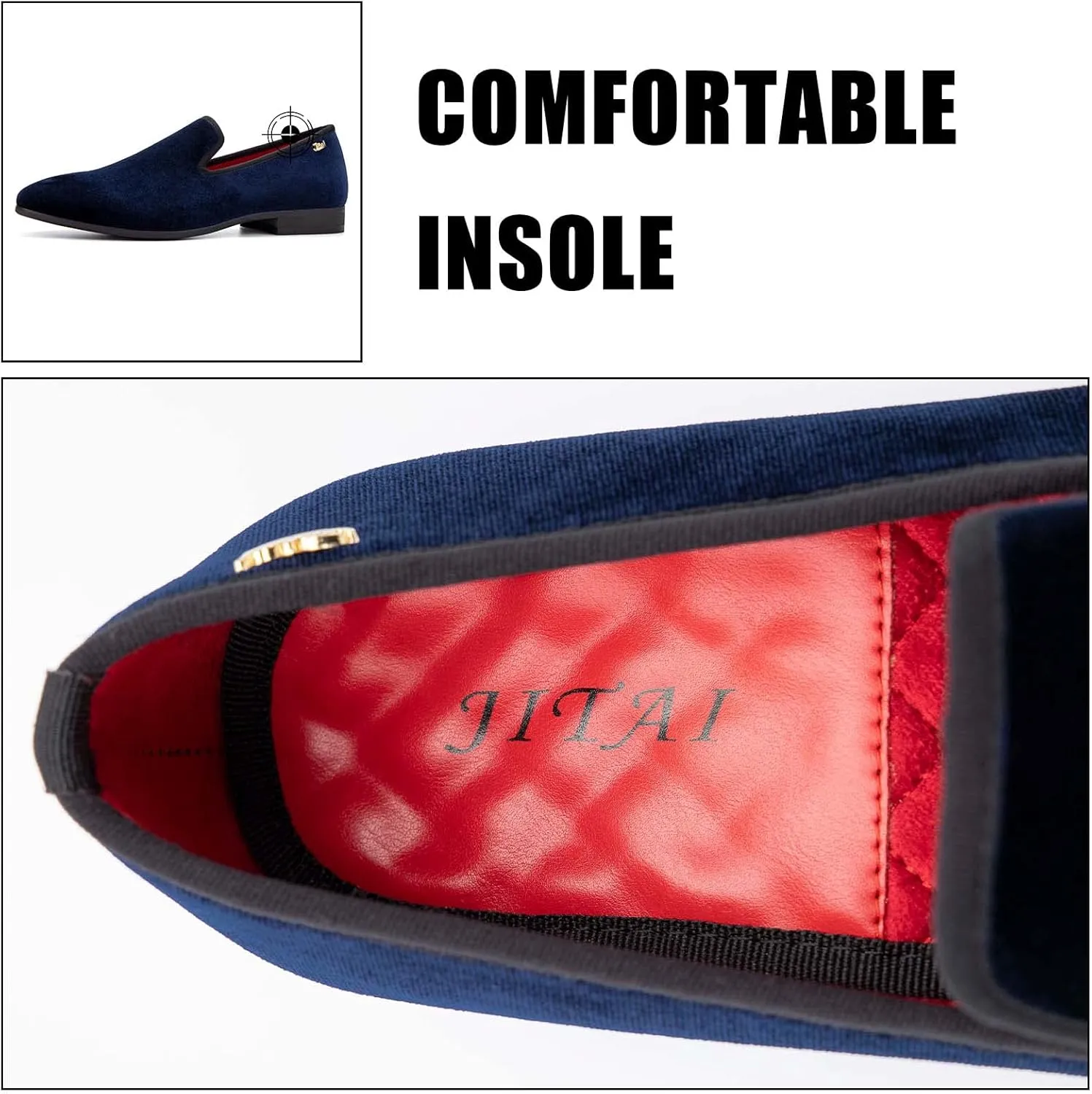 JITAI Men Loafers Slip-On Shoes for Men Fashion Dress Shoes Tuxedo Shoes