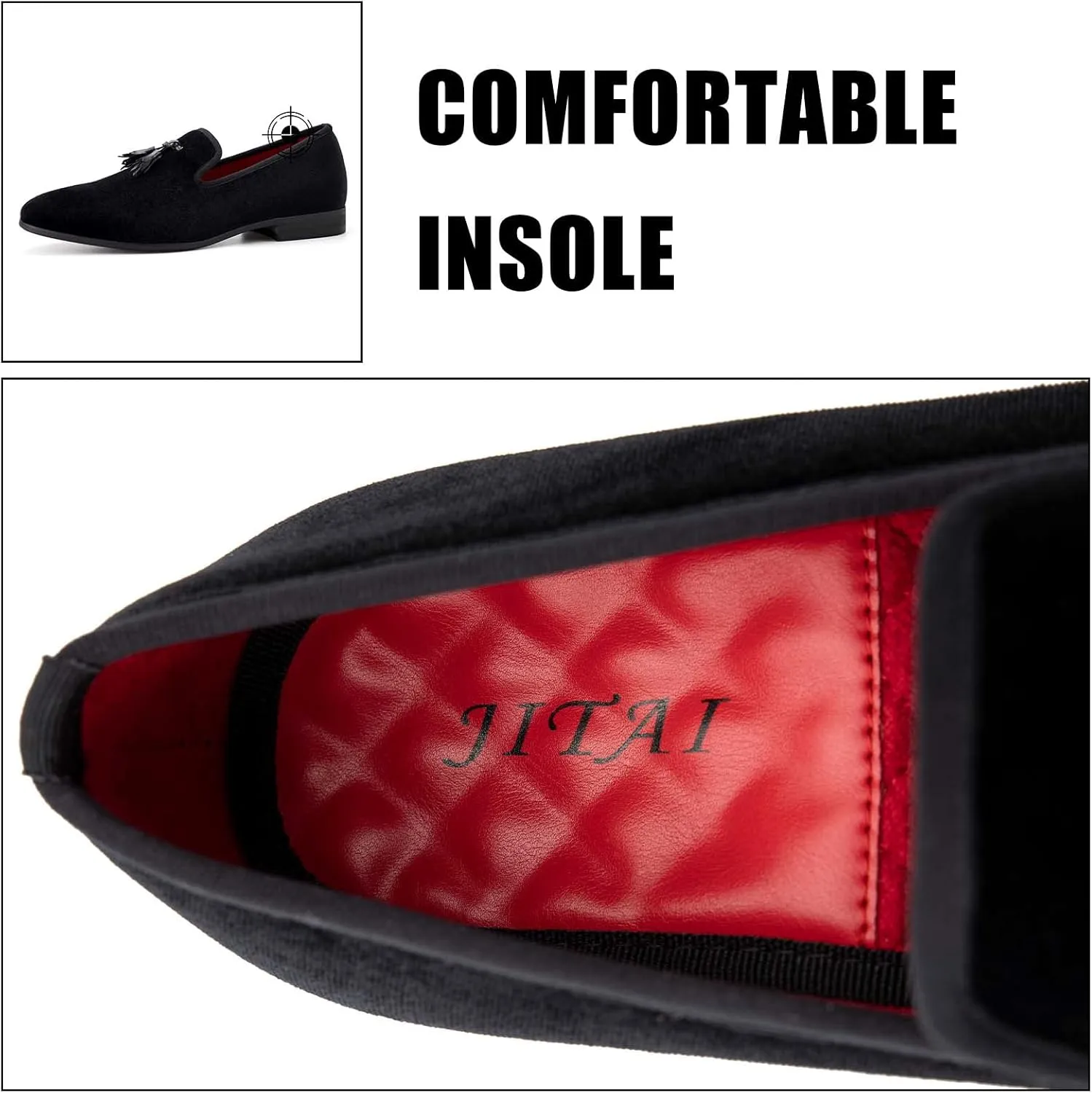 JITAI Men's Fashion Loafers Wedding Shoes Loafers for Men Party Shoes