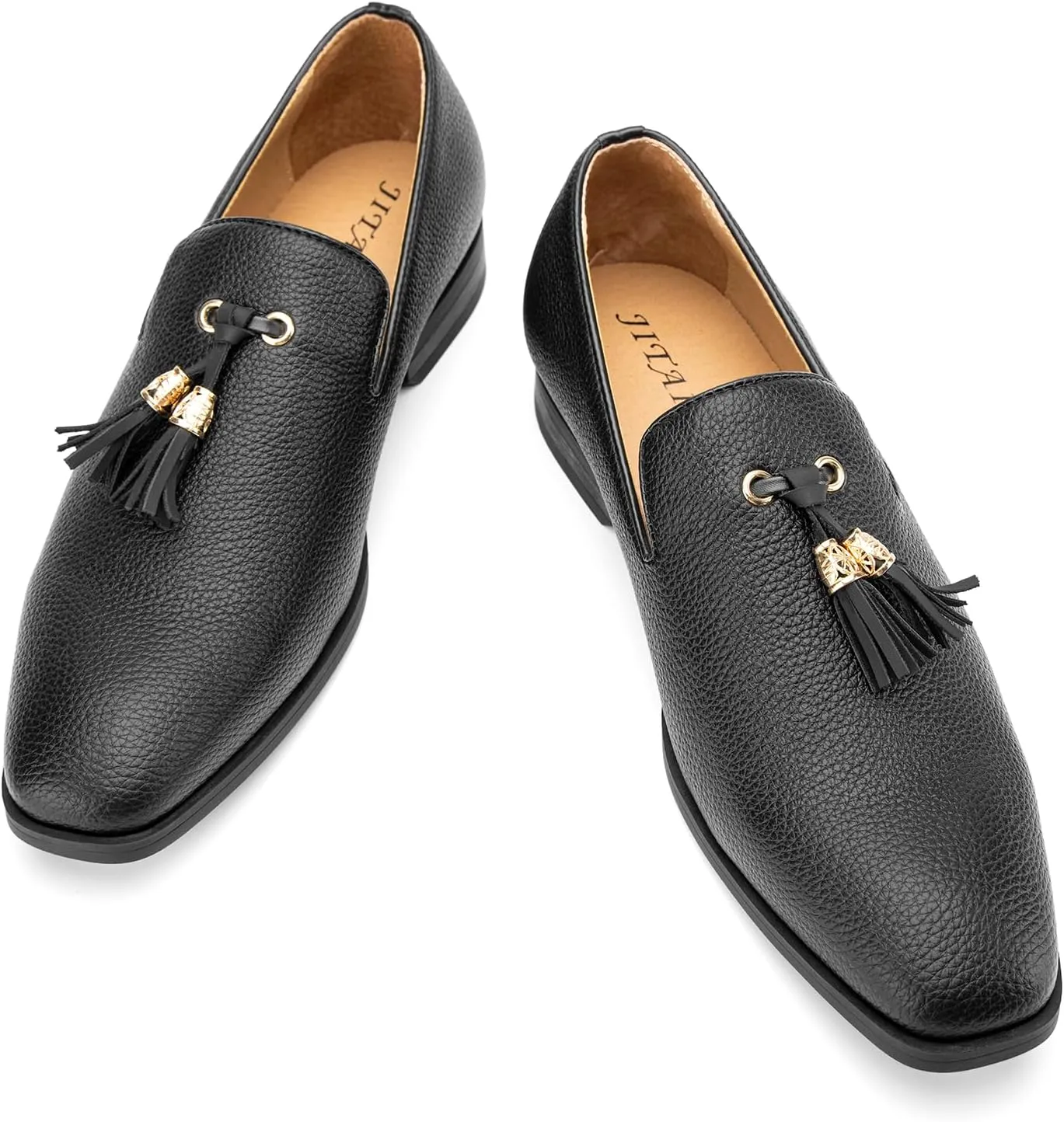 JITAI Men's Slip On Dress Casual Loafers with Tassel and Penny, Perfect for Weddings and Disco Nights, Fashionable Tuxedo Shoes with Comfortable Rubber Sole.