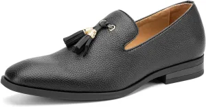 JITAI Men's Slip On Dress Casual Loafers with Tassel and Penny, Perfect for Weddings and Disco Nights, Fashionable Tuxedo Shoes with Comfortable Rubber Sole.