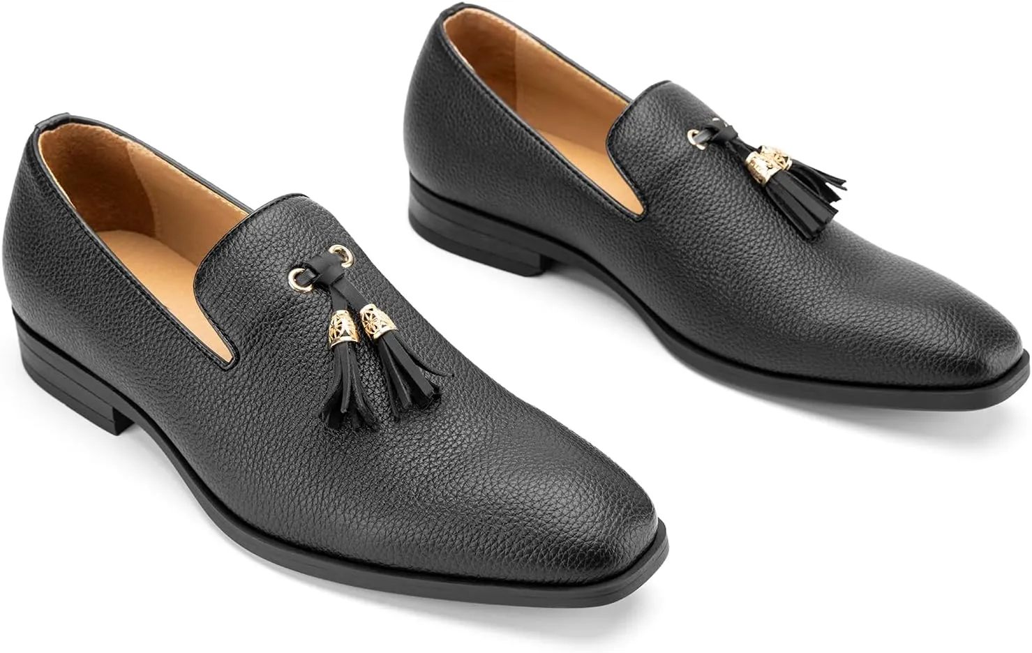 JITAI Men's Slip On Dress Casual Loafers with Tassel and Penny, Perfect for Weddings and Disco Nights, Fashionable Tuxedo Shoes with Comfortable Rubber Sole.