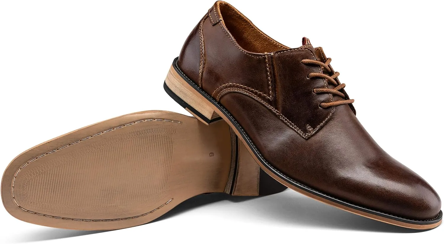 Jousen Men's Dress Shoes Leather Classic Formal Mens Oxfords Retro Derby Oxford