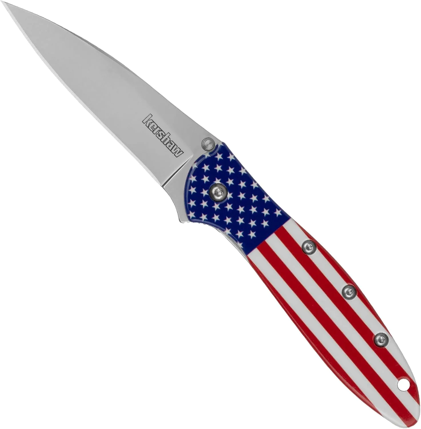 Kershaw Leek Folding Pocket Knife, 3" Sandvik 14C28N Blade, Aluminum Handle, Slim and Versatile Tool, Made in the USA