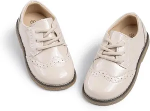 KIDSUN Toddler Boy’s Girl’s Dress Shoes Comfort Lace-Up Oxford School Uniform Shoes Loafer Flats (Toddler/Little Kid) E-Black