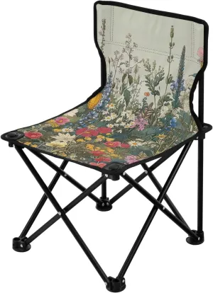 Kigai Folding Camping Chair Heavy Duty Chair Ultralight Compact Portable Beach Chair for Outdoor Camp, Hiking, Travel, Beach, Sporting Event and Picnic, Spring Flowers