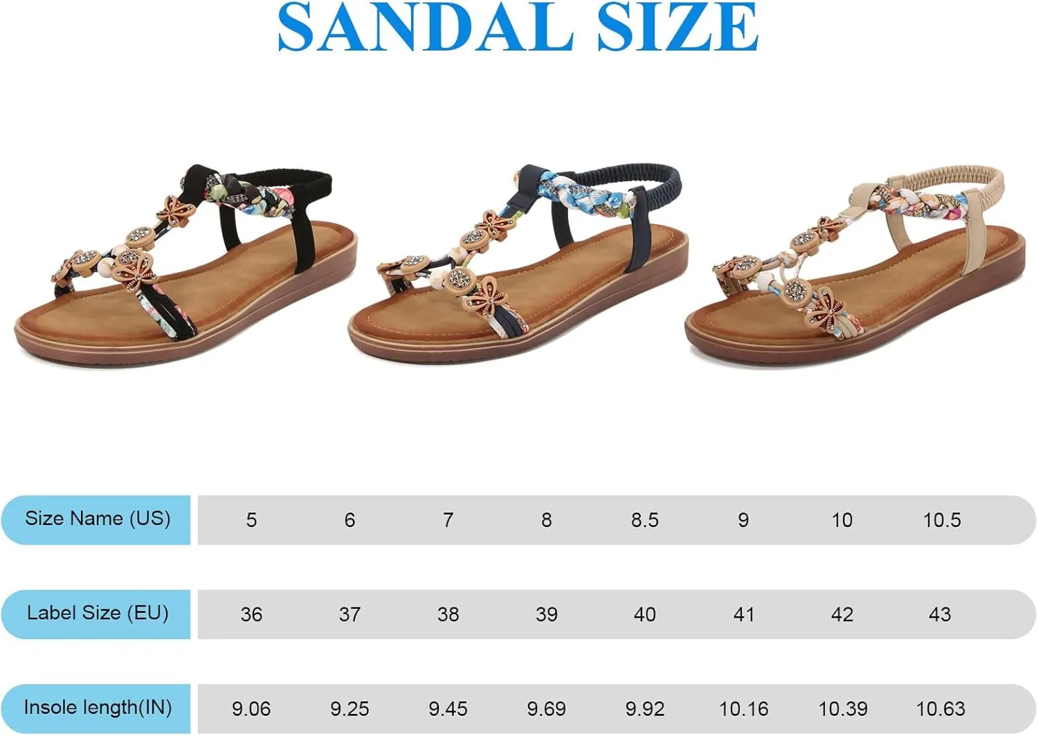KUNWFNIX Womens Sandals Comfortable Summer Dressy Flat Sandals Bohemian Clip Toe Leather Upholstery T-Strap Flip Flop Thong Sandals