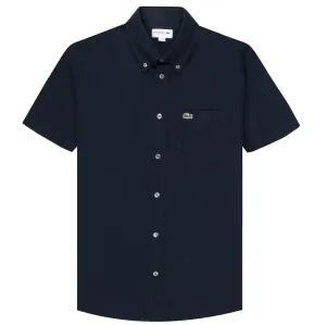 Lacoste Regular Fit SS Oxford Shirt Navy