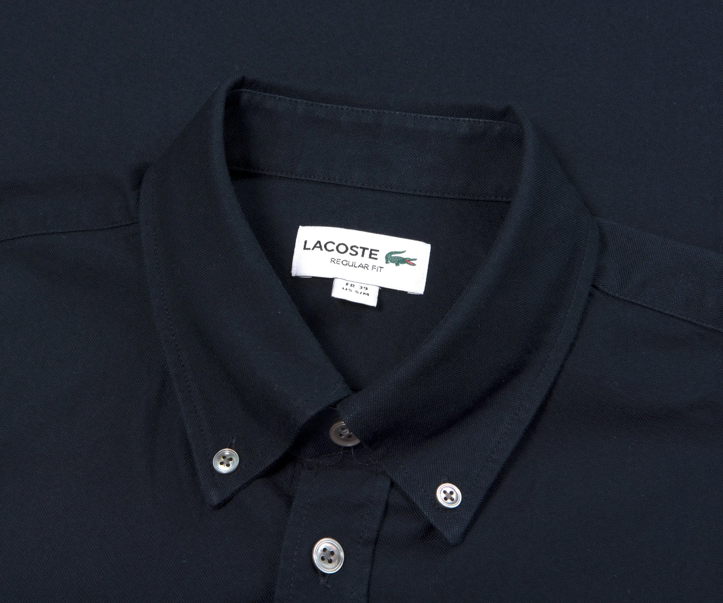Lacoste Regular Fit SS Oxford Shirt Navy