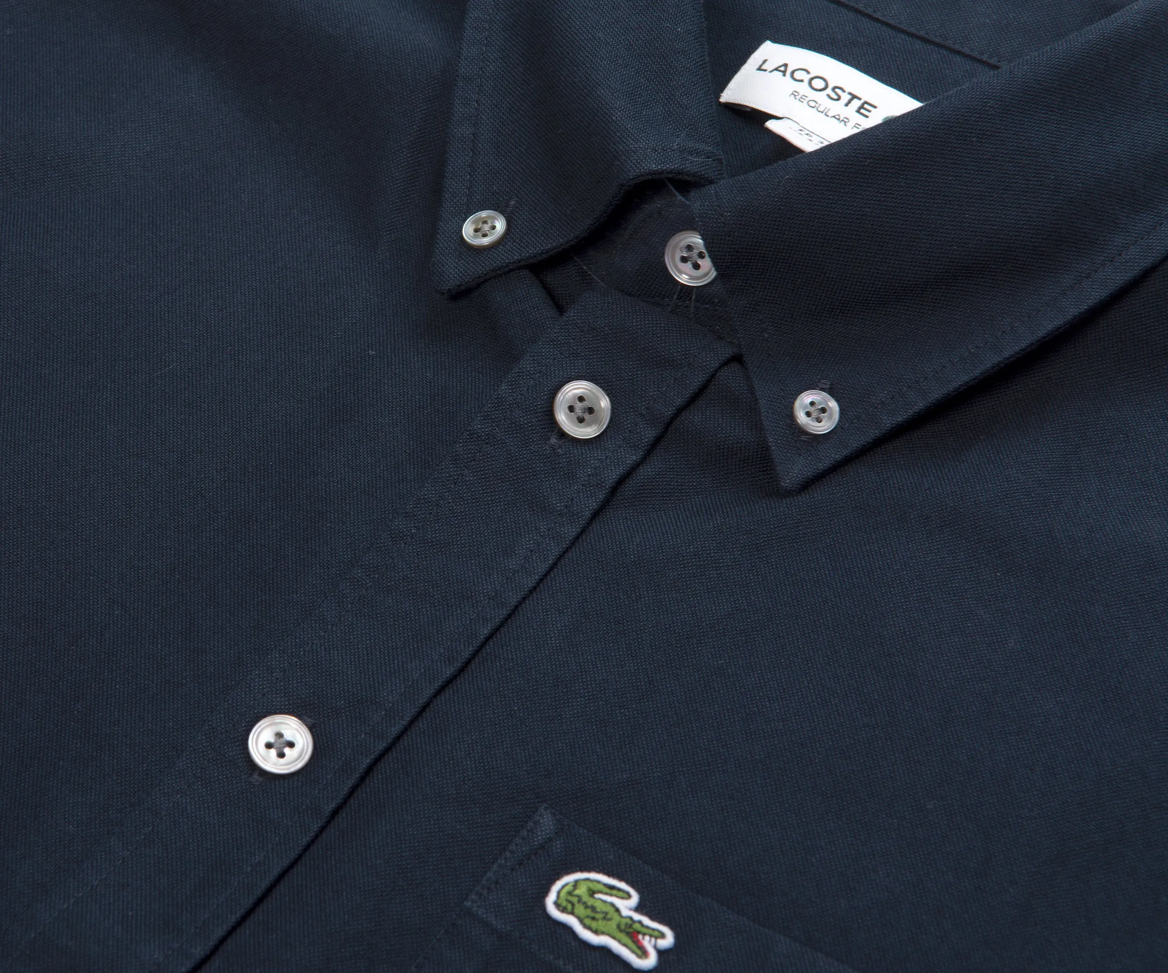 Lacoste Regular Fit SS Oxford Shirt Navy