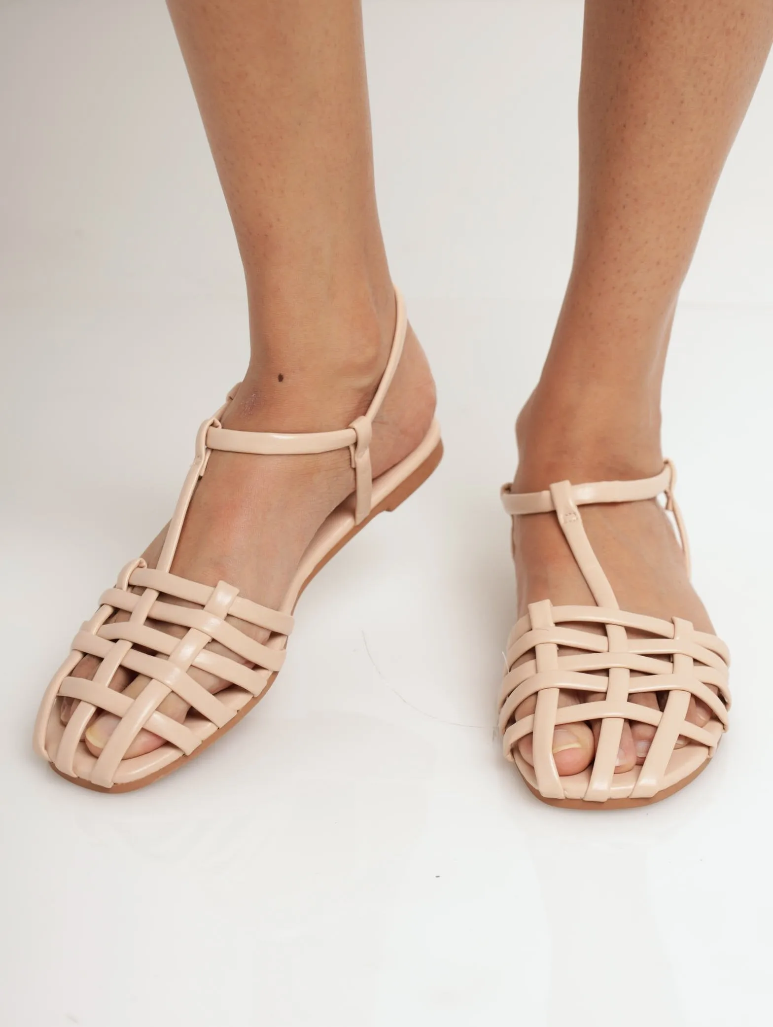 Ladies Padded Fisherman Flat Pump - Blush