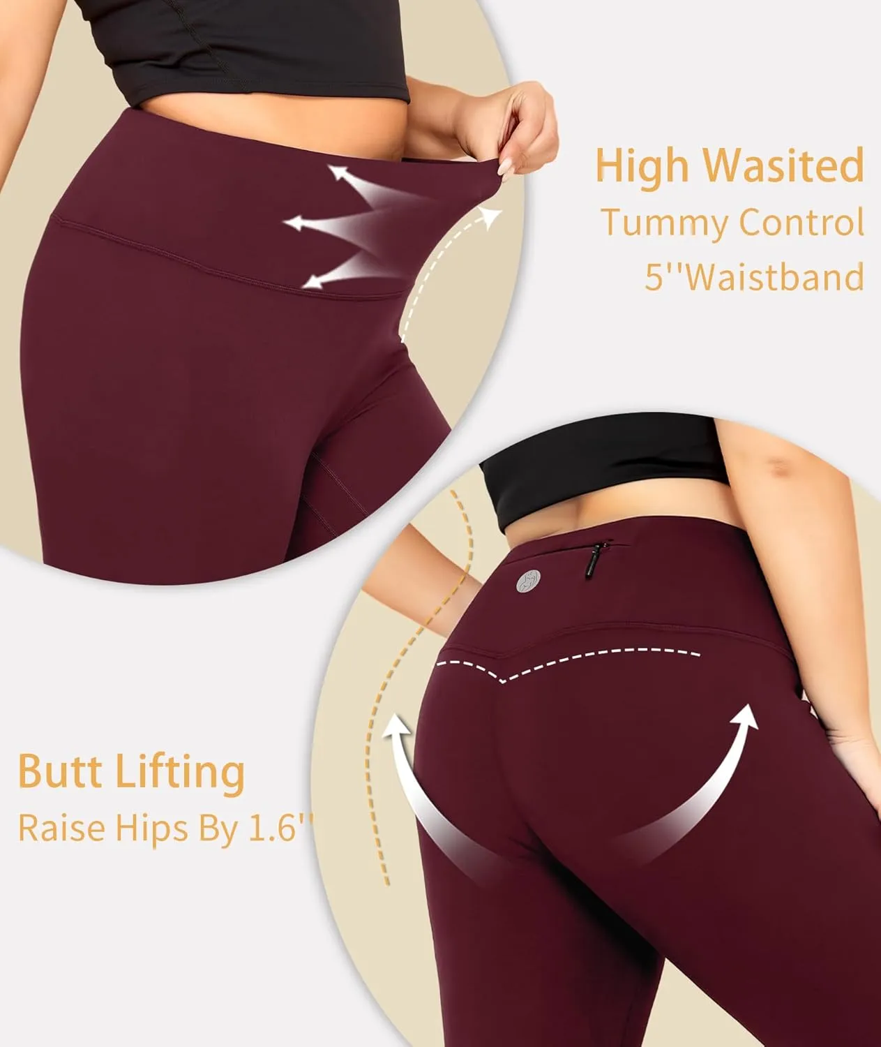 LALAGEN Womens Plus Size Fleece Lined Leggings Water Resistant Thermal Winter Warm High Waisted Workout Pants with Pockets