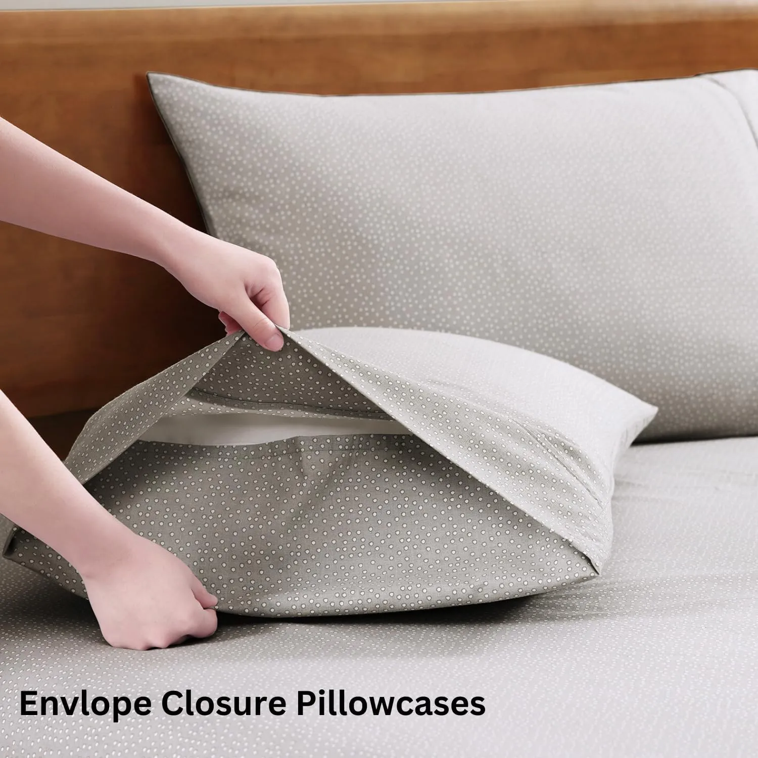 LANE LINEN 100% Organic Cotton Sheets King Size, Low Pilling Fade Resistant Machine Washable Naturally Cooling King Bedding Set, Soft & Comfy Sustainably Produced Cotton Sheets - Snowdrop