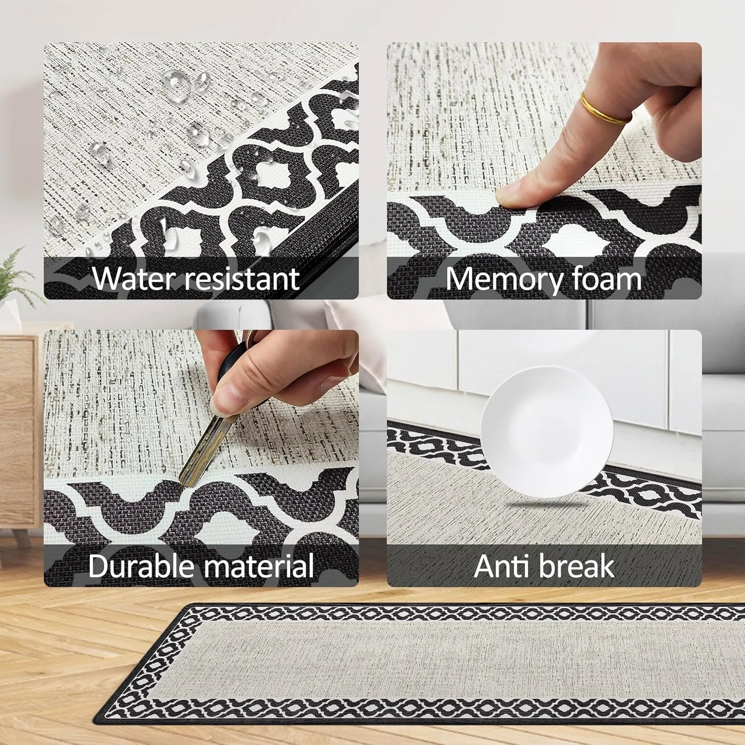 Large Kitchen Padded Mats Long 17.394.5inch Non Slip Washable Laundry Office Sink