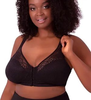 LEADING LADY, The Lora, Wireless Bra, Seamless Flat Back, Front-Closure, Lace Overlay, Lightly Padded Cups, Side Smoothing