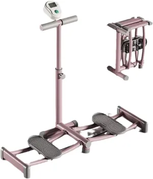Leg Trainer Ski Training Machine, Pelvic Floor Trainer, Female Slim Body Exercise Workout, Muscle Inner Thigh Exerciser with Counter, with Handle, Height Adjustable, for Postpartum, Fitness, Cardio