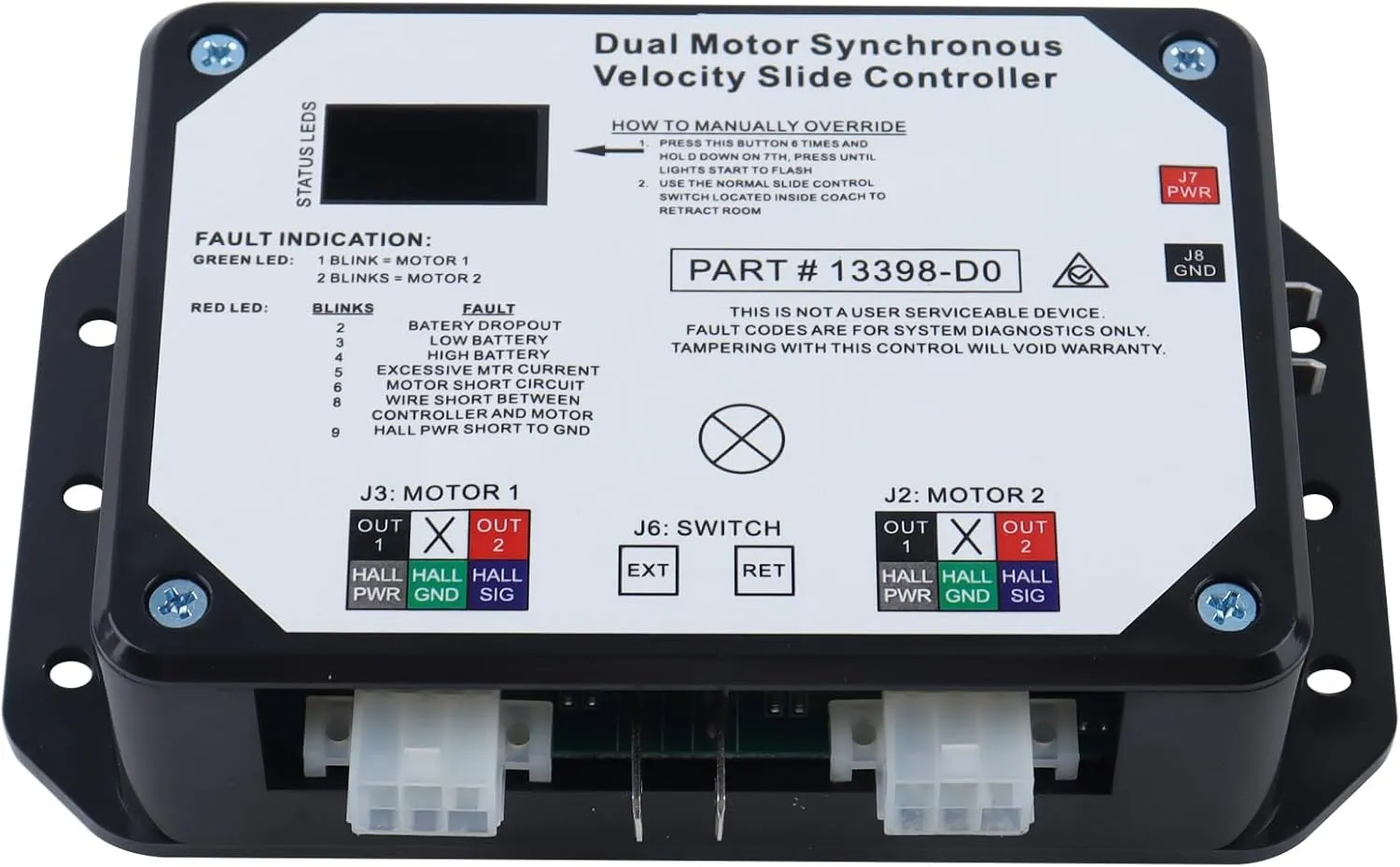 Lippert Replacement V-Sync II Controller FIT in-Wall RV Slide-Outs, Version 13398-DO， Exact-Match Component - 211852