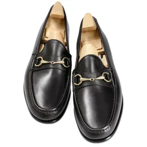 Luxury Horsebit Leather Loafers in Black
