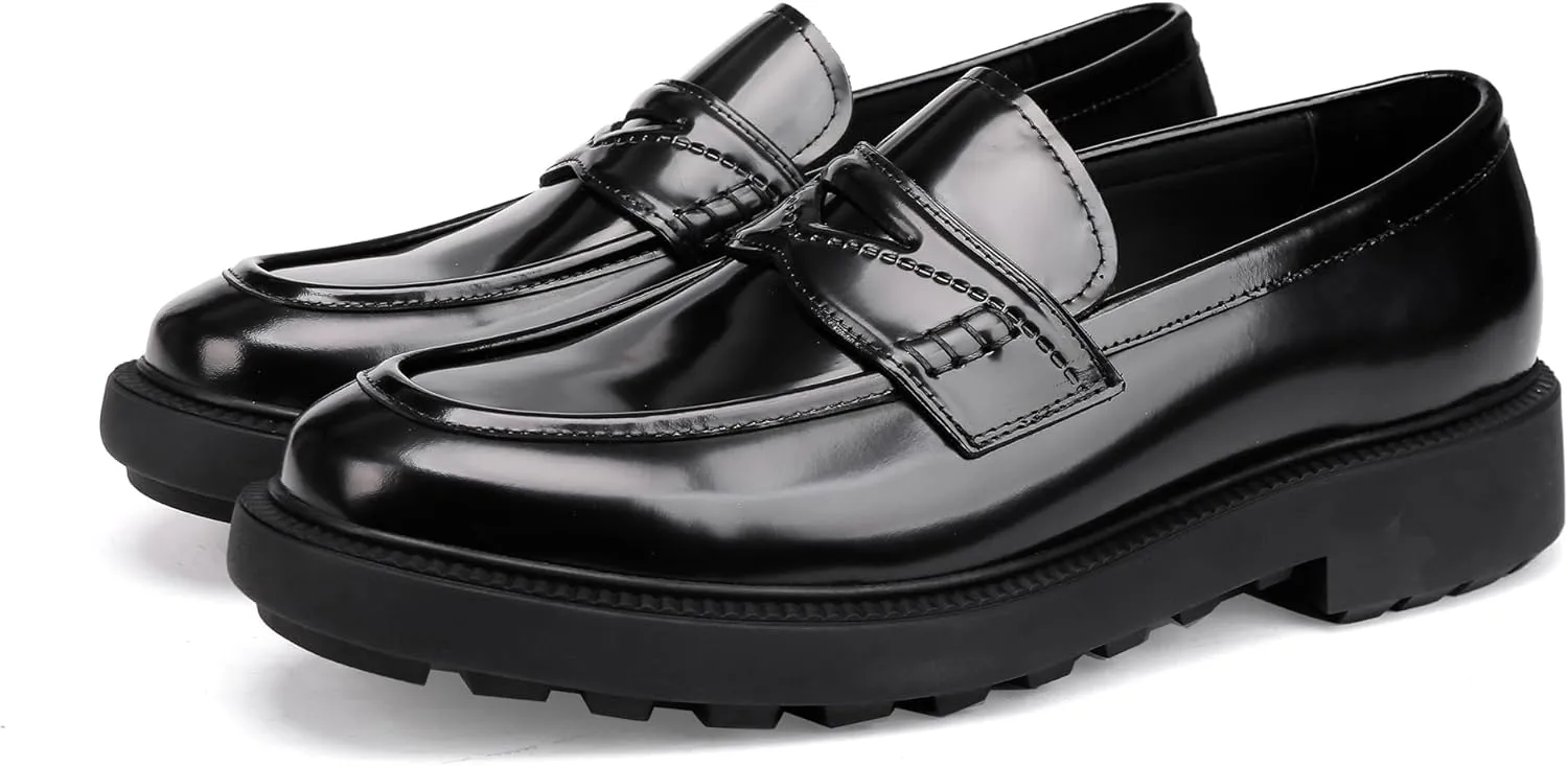 Luxury Leather Loafers for Men,Slip on Penny Loafers Dress Shoes for Men