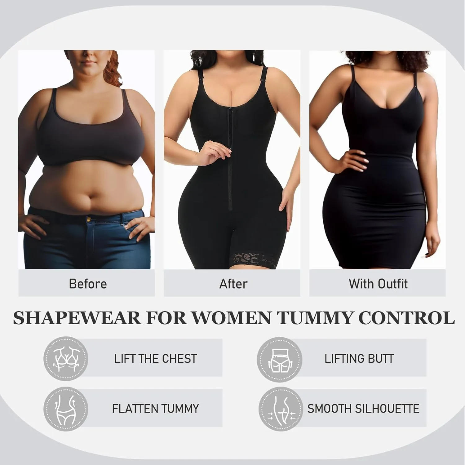 M MYODRESS Fajas Colombianas Moldeadora Tummy Control Faja Body Shaper Post Surgery Compression Garment Butt Lifter Shapewear
