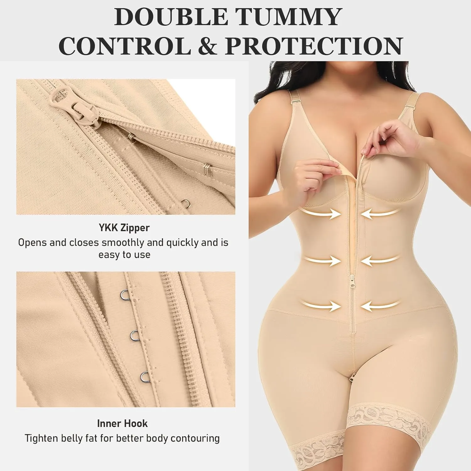 M MYODRESS Fajas Colombianas Moldeadora Tummy Control Faja Body Shaper Post Surgery Compression Garment Butt Lifter Shapewear