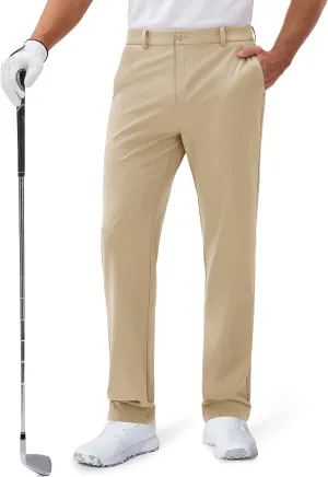 MAGCOMSEN Men's Golf Pants Classic Fit - 30"/32"/34" Stretch Water Resistant Quick Dry Flat Front Dress Pants with 5 Pockets
