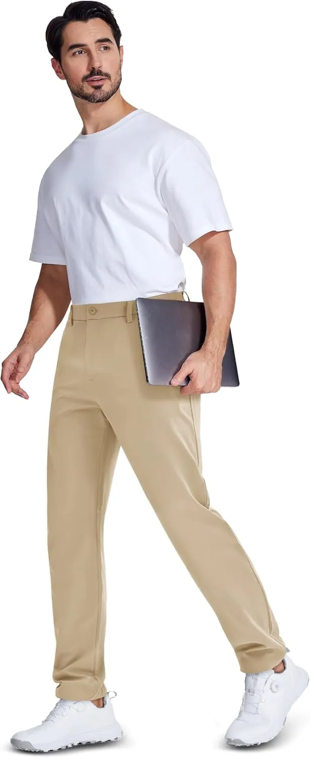 MAGCOMSEN Men's Golf Pants Classic Fit - 30"/32"/34" Stretch Water Resistant Quick Dry Flat Front Dress Pants with 5 Pockets
