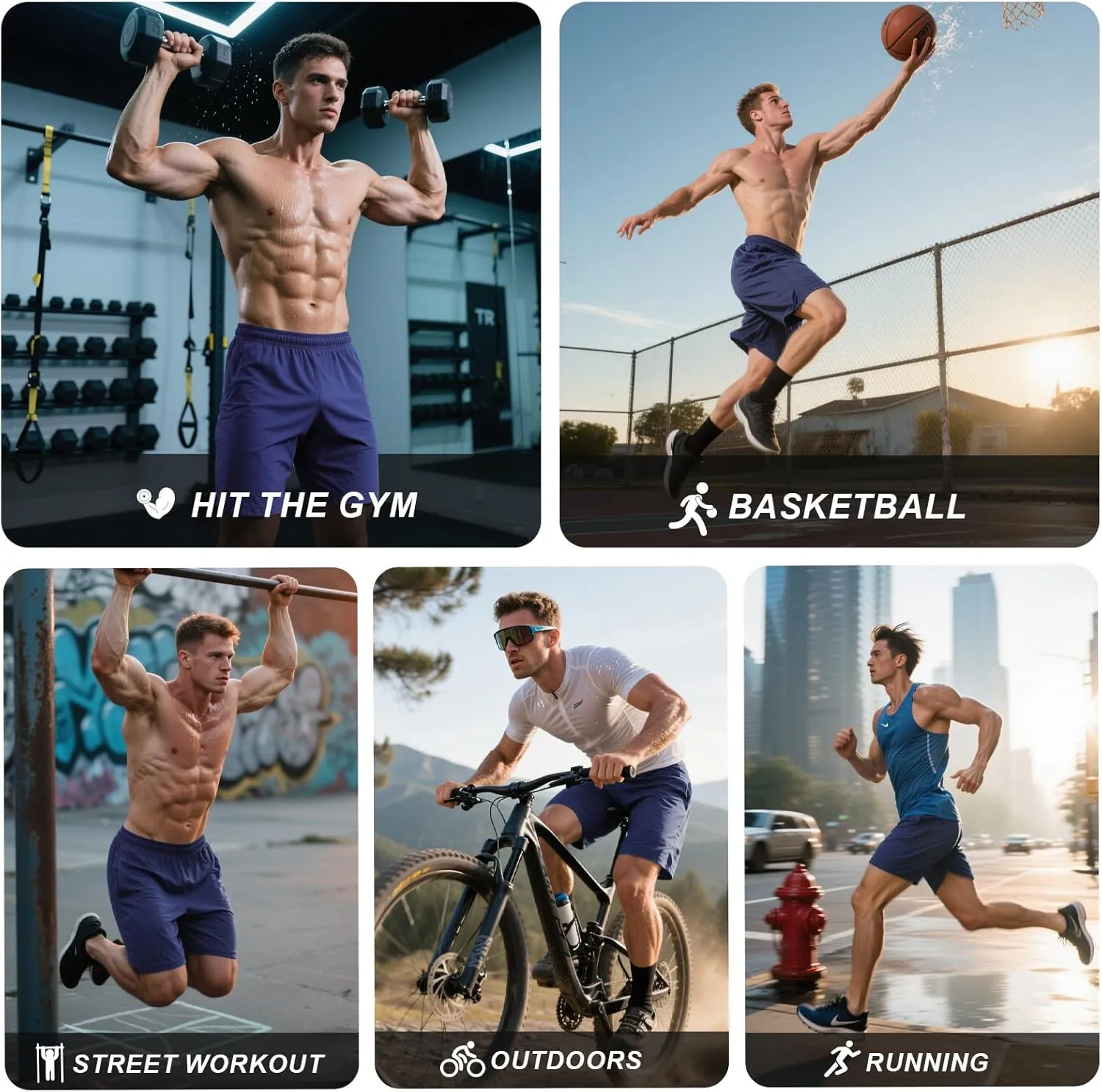 Mans Athletic Gym Shorts - Quick Dry Lightweight Training Shorts