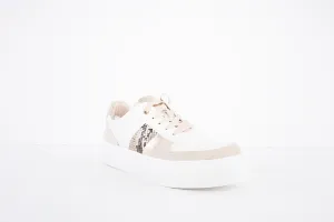 MARCO TOZZI - 23703-154 LACED FASHION SHOE - WHITE/PEACH