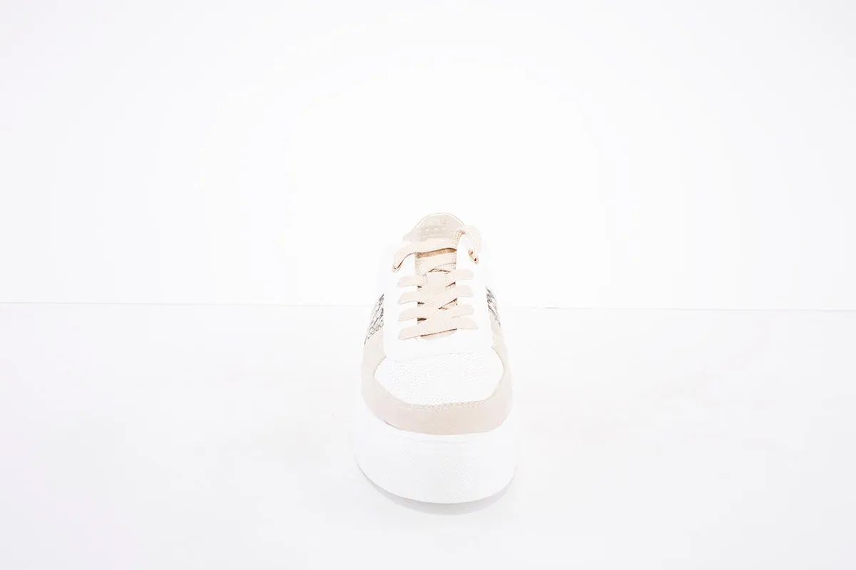 MARCO TOZZI - 23703-154 LACED FASHION SHOE - WHITE/PEACH