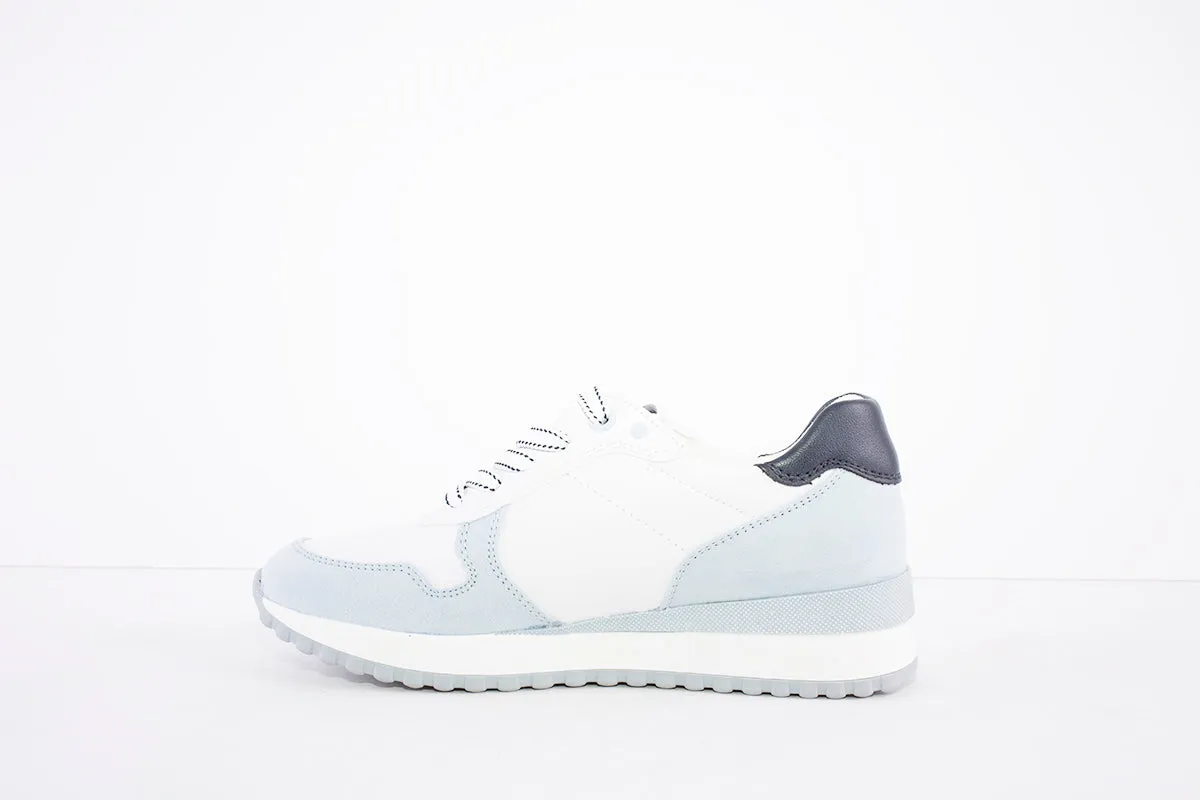 MARCO TOZZI - 23714-181 FLAT LACED FASHION SHOE - WHITE/BLUE