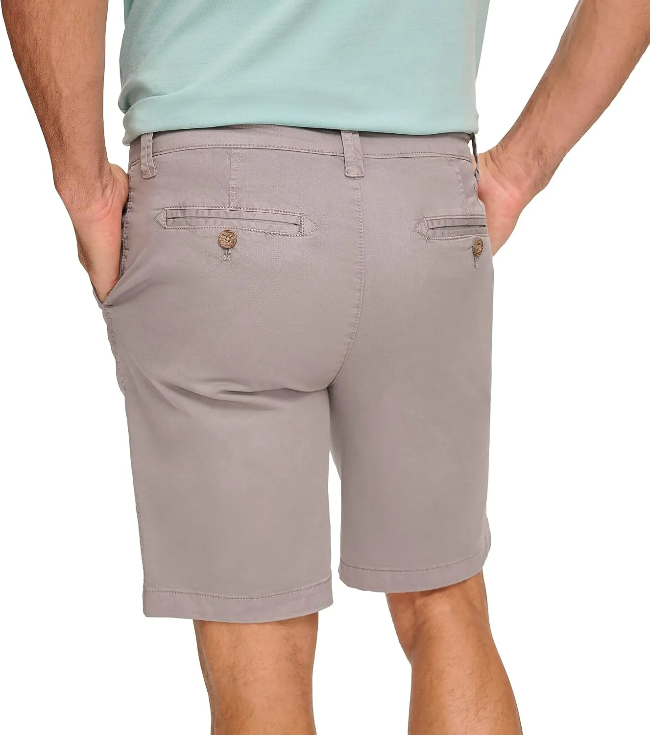 Margaritaville Men's Sun-Bleached-Cotton Shorts with Button/Zipper Waistband Closure