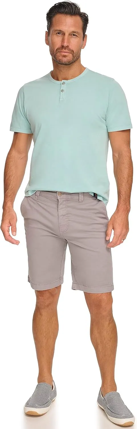 Margaritaville Men's Sun-Bleached-Cotton Shorts with Button/Zipper Waistband Closure
