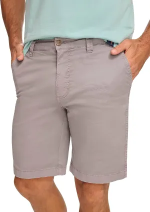 Margaritaville Men's Sun-Bleached-Cotton Shorts with Button/Zipper Waistband Closure