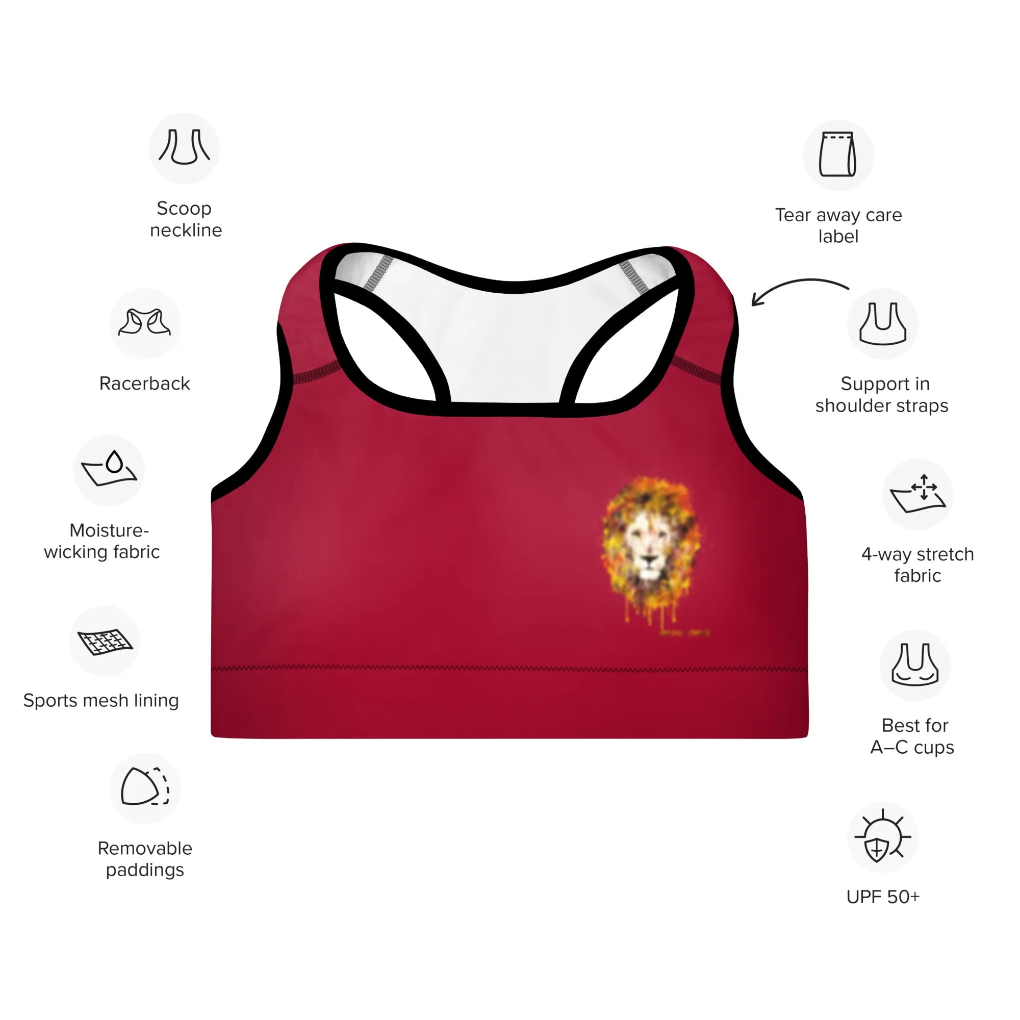 Maroon Sports Bra