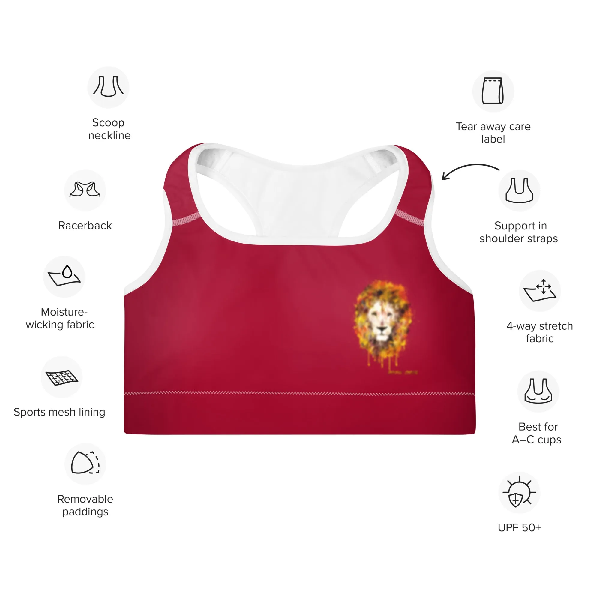 Maroon Sports Bra